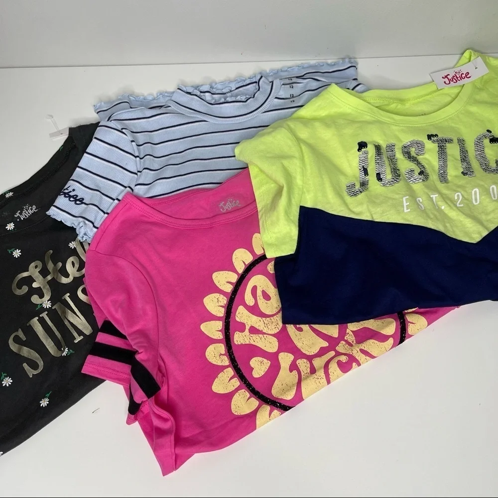 Justice lot of 4 tops size 12